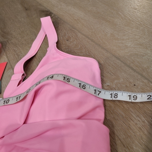 Womens 18 Pink Swim Dress Tankini Boy Shorts Tummy Control Barbiecore Preppy - Picture 4 of 9